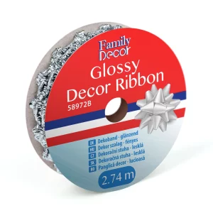 Dekor szalag - fényes - 2,74 m - ezüst Family 58972B