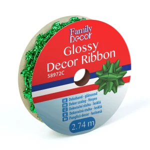 Dekor szalag - fényes - 2,74 m - zöld Family 58972C