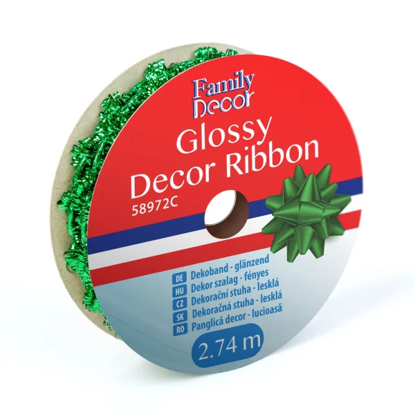 Dekor szalag - fényes - 2,74 m - zöld Family 58972C
