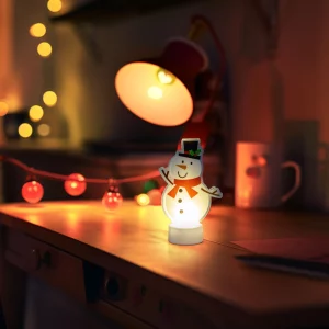 LED-es dekoráció - melegfehér - hóember - elemes Family 58976B