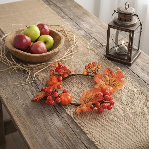 Őszi dekoráció - juharlevél koszorú - 22 cm 59028