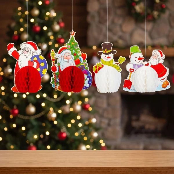 Christmas decoration - paper lantern set - 11 x 13 cm - 4 pcs / pack 59731