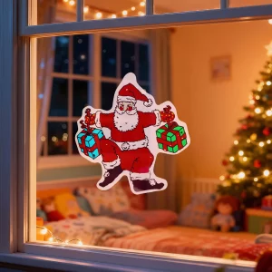 Karácsonyi ablakdekoráció - Mikulás - tapadókorongos - 30 x 29 cm 59736A