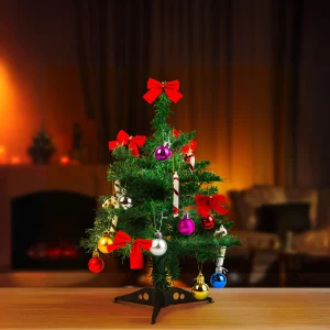 Műfenyő szett - 40 cm műfenyő + 20 db dísz - zöld - műanyag 59748