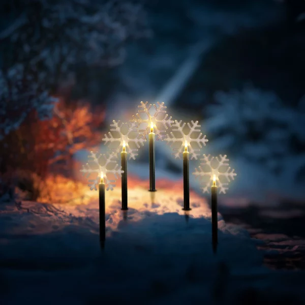 Karácsonyi lámpa - 5 LED - jégkristály - 34,5 cm - melegfehér - 3 X AA Garden of Eden 59764