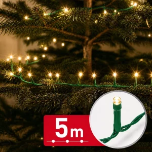 String lights – 5 m – warm white – 100 LED – 100–240 V – 6 W – green cable Phenom 59766W
