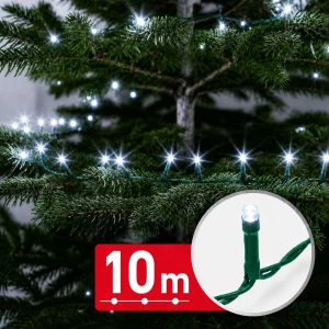 String lights – 10 m – cool white – 200 LED – 100–240 V – 6 W – green cable Phenom 59767C