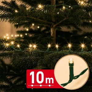 String lights – 10 m – warm white – 200 LED – 100–240 V – 6 W – green cable Phenom 59767W