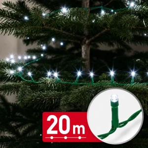 String lights – 20 m – cool white – 400 LED – 100–240 V – 6 W – green cable Phenom 59768C