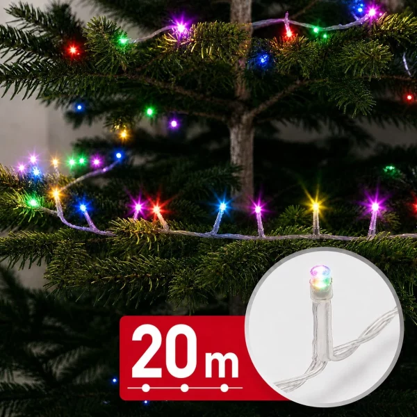 String lights – 20 m – multicolor – 400 LED – 100–240 V – 6 W – transparent cable Phenom 59768T