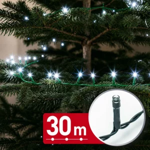 String lights – 30 m – cool white – 600 LED – 220–240 V – 6 W – green cable Phenom 59769C