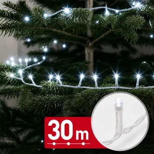 String lights – 30 m – cool white – 600 LED – 220–240 V – 6 W – transparent cable Phenom 59769CT