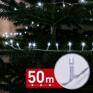 String lights – 50 m – cool white – 1000 LED – 220–240 V – 9 W – transparent cable Phenom 59771C