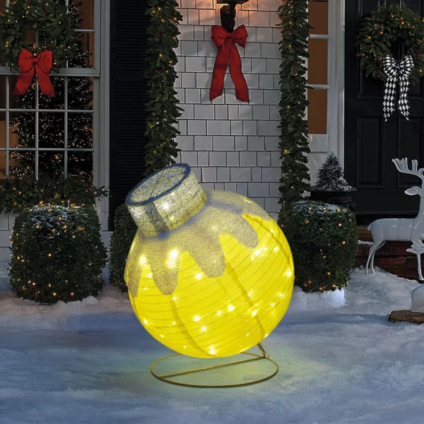 Világító dekoráció - gömbdísz - 60 LED - 60 x 83 cm - arany - 100-200V AC 59772A