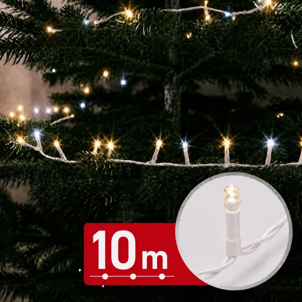String lights - 10 m - 400 warm white & 100 cool white LED - 100-240V - 6W - white cable Phenom 59774
