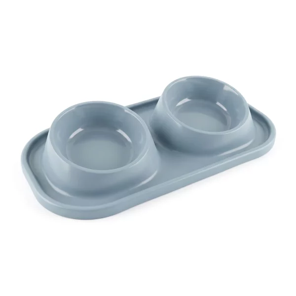 Double feeding bowl - plastic - 41 x 22 x 8 cm Yummie 60057
