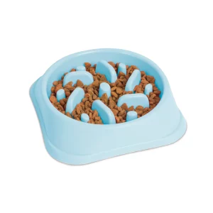 Etetőtál habzsolásgátlóval - 20 x 20 x 4,5 cm - kék Yummie 60061A