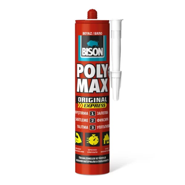 BISON Poly Max expressz fehér tömítő, SM polymer ragasztó, 425g Bison B14260
