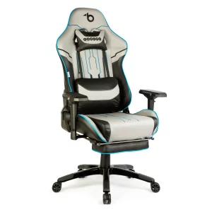 Gamer szék párnával - szürke/fekete/kék - 84 x 52 / 48 x 50 cm BeMaDa BMD1118A