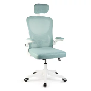 Irodai forgószék - karfával - fehér/kék - 58 x 48 / 50 x 50 cm BeMaDa BMD1121