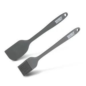 Baker's Secret 2 darabos szilikon ecset és spatula - 21/22 cm - fekete Baker's Secret BS40126