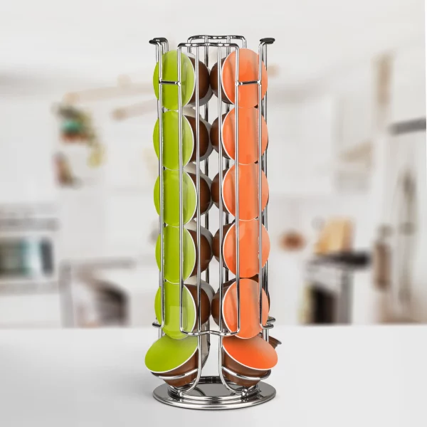 Fém kávékapszula tartó - 24 db Dolce Gusto kapszulához - króm Bewello BW1001B