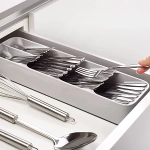 Evőeszköz tartó - 5 rekeszes - műanyag - 40 x 11 x 5,5 cm Bewello BW1012