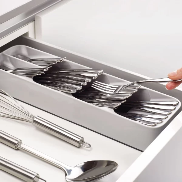 Evőeszköz tartó - 5 rekeszes - műanyag - 40 x 11 x 5,5 cm Bewello BW1012