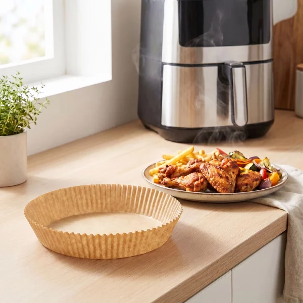 Air fryer sütőpapír - olaj nélküli sütőhöz - kör - 20 cm - 50 db / csomag Bewello BW1020C