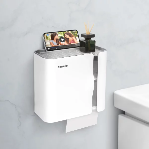WC-papír tartó szekrény - fehér - 248 x 130 x 230 mm Bewello BW3005