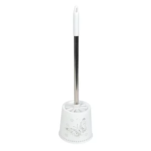 WC kefe + tartó - pillangós - 49 x 13 x 13 cm - fehér Bewello BW3033