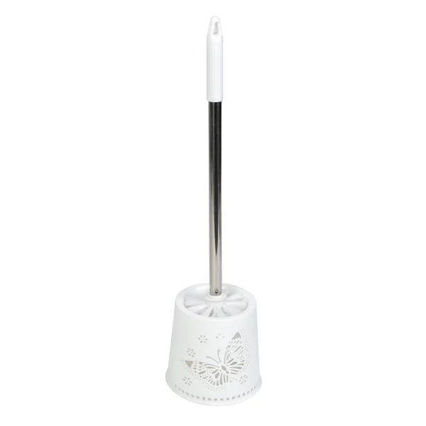WC kefe + tartó - pillangós - 49 x 13 x 13 cm - fehér Bewello BW3033