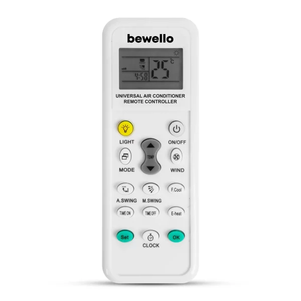 Univerzális légkondicionáló távirányító - 1000 az 1-ben - 2 x AAA - fehér Bewello BW4008